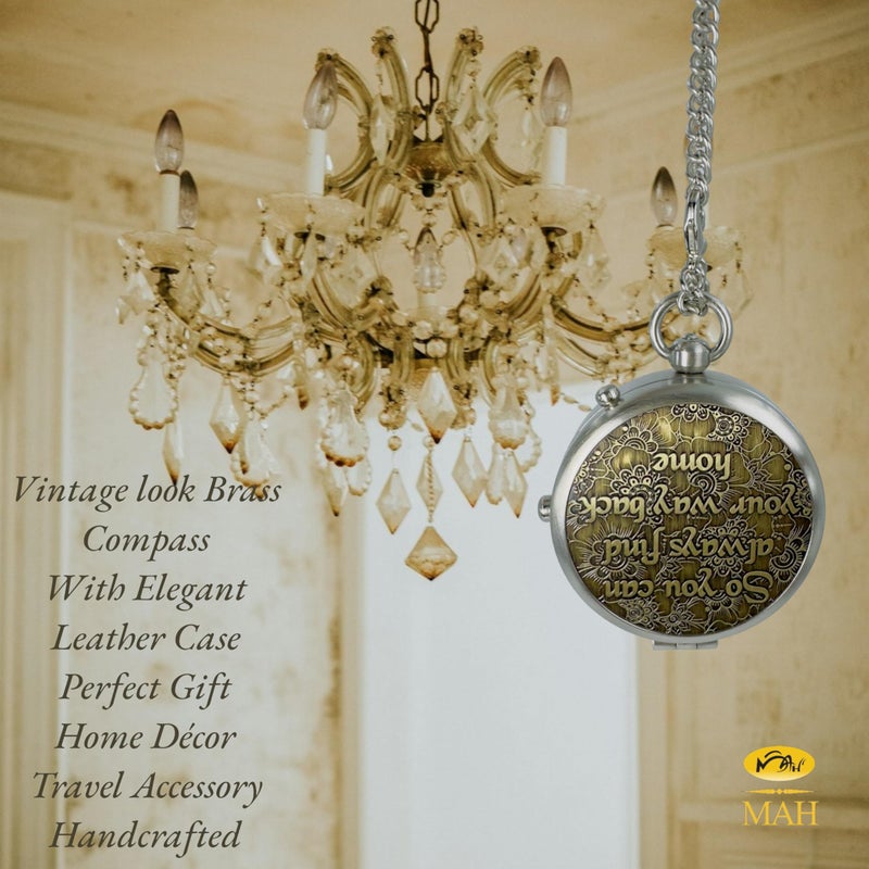 MAH Handmade Brass Compass â€“ â€œSo You Can Always Find Your Way Back Homeâ€ or â€œBack to Meâ€ Quote Gift for Son, Daughter, or Partner â€“ Romantic Gift or Family Keepsake for Graduation, Travel, Farewell Gift - Image 5